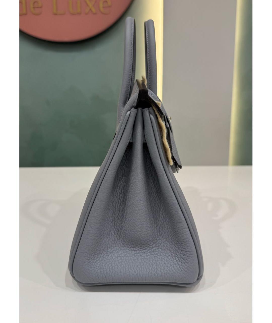 HERMES Серая кожаная сумка с короткими ручками, фото 2