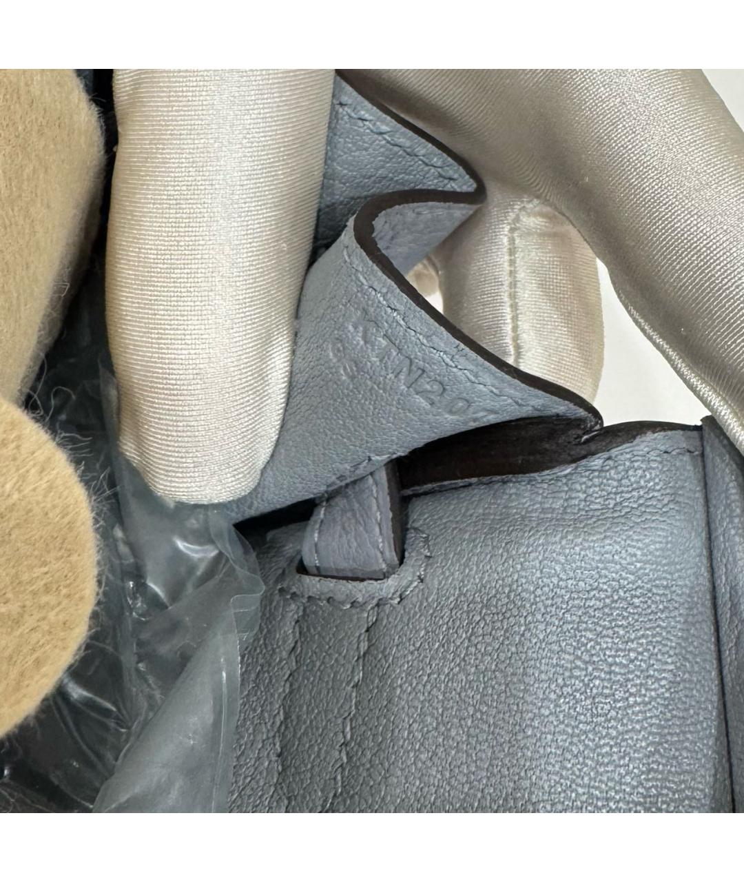 HERMES Серая кожаная сумка с короткими ручками, фото 4