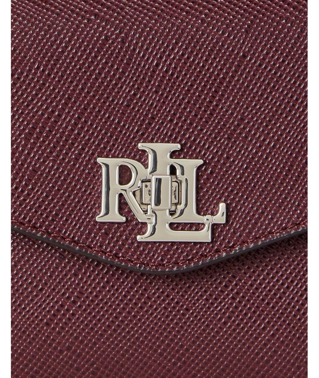 RALPH LAUREN Бордовая кожаная сумка с короткими ручками, фото 5
