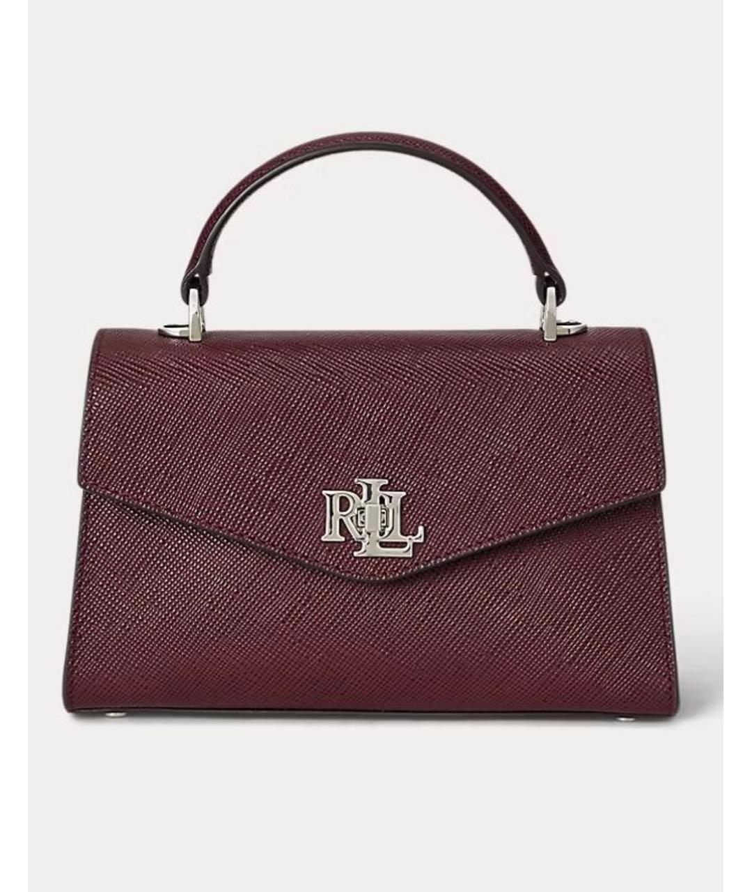 RALPH LAUREN Бордовая кожаная сумка с короткими ручками, фото 7