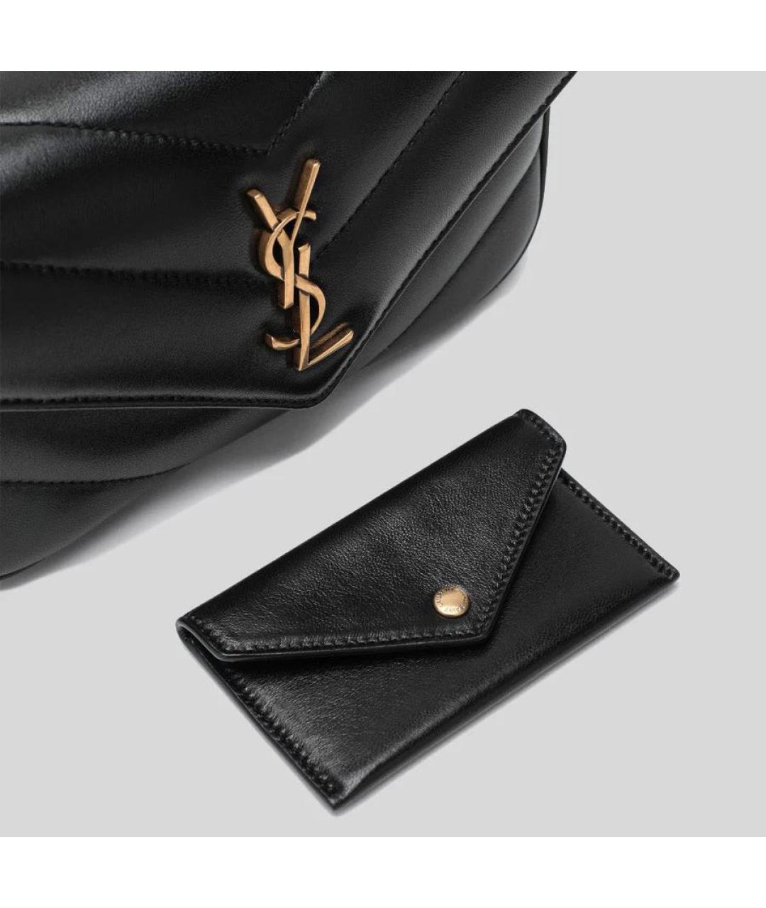 SAINT LAURENT Черная кожаная сумка через плечо, фото 5