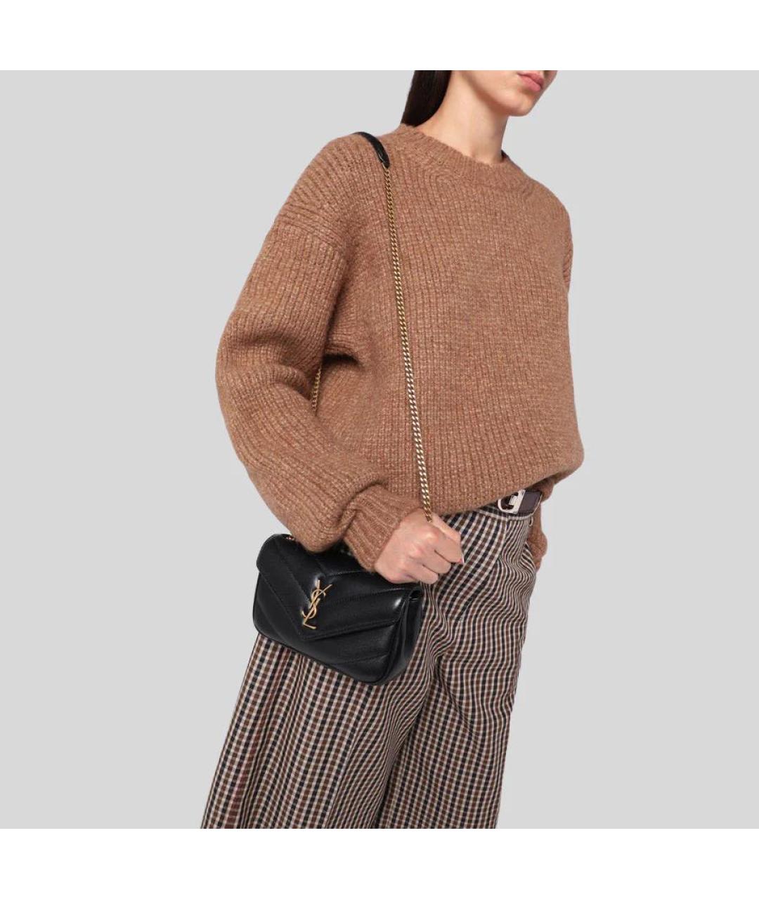 SAINT LAURENT Черная кожаная сумка через плечо, фото 7