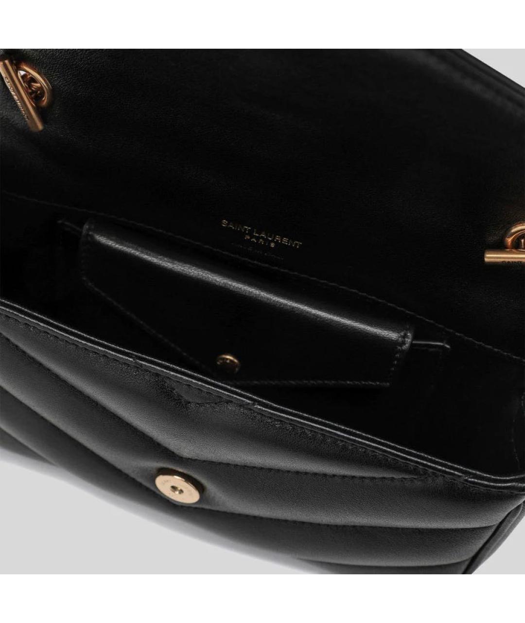SAINT LAURENT Черная кожаная сумка через плечо, фото 4