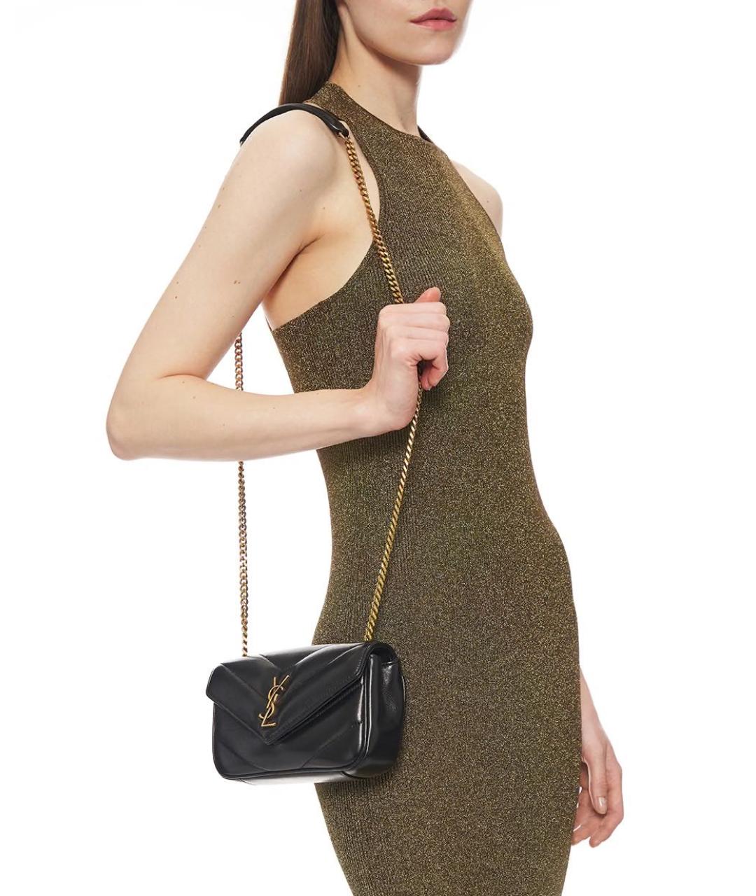 SAINT LAURENT Черная кожаная сумка через плечо, фото 6