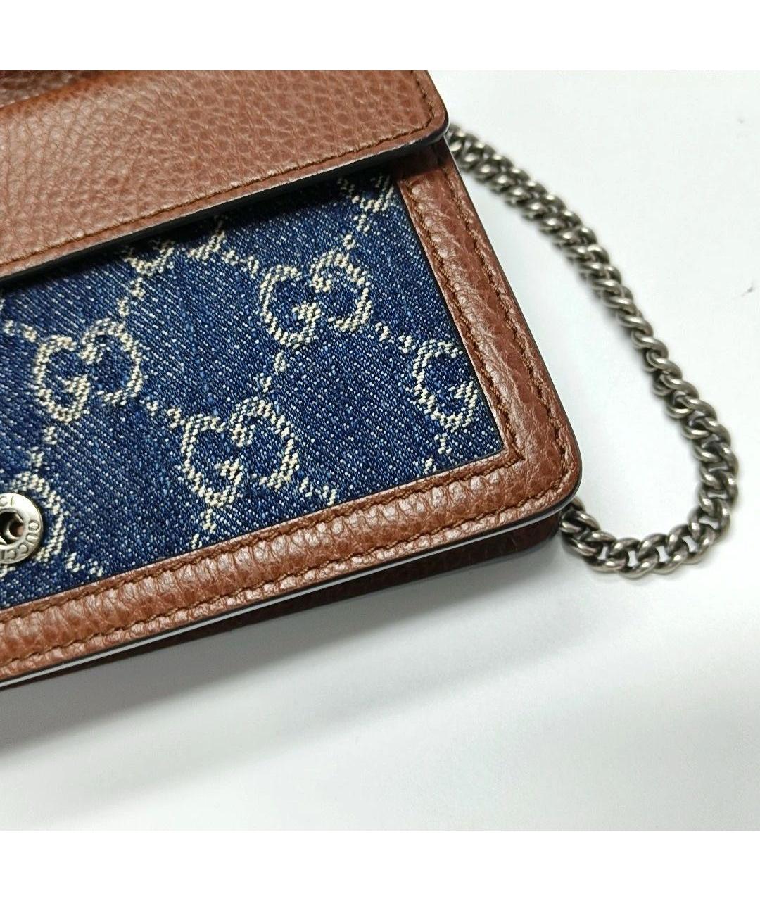 GUCCI Темно-синяя деним сумка через плечо, фото 7