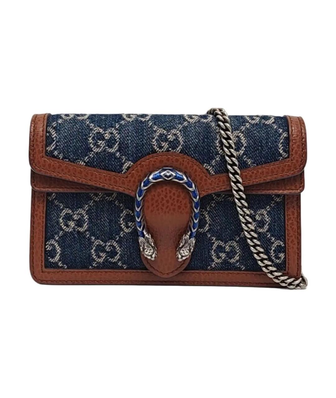 GUCCI Темно-синяя деним сумка через плечо, фото 1