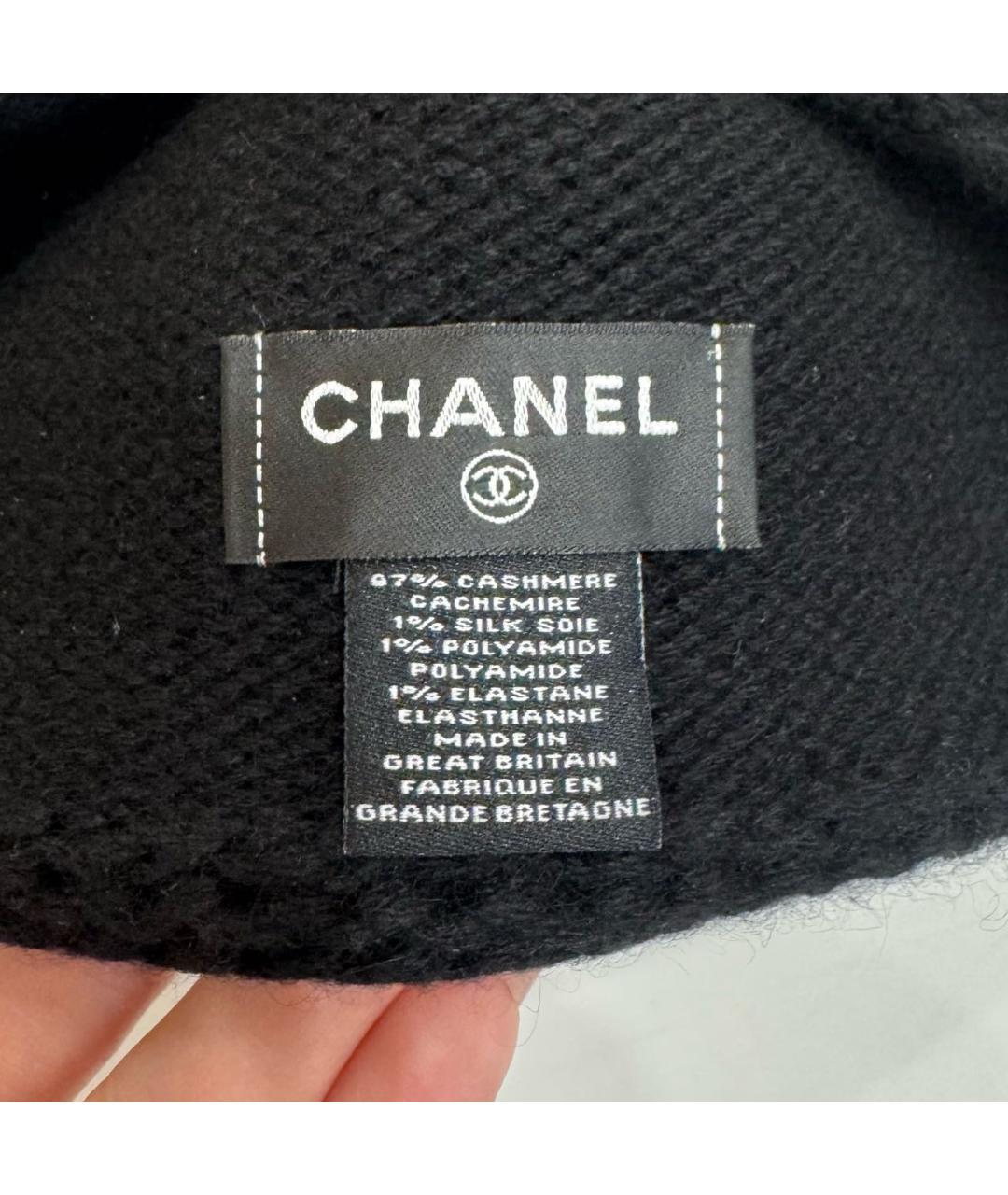 CHANEL Черная кашемировая шапка, фото 3