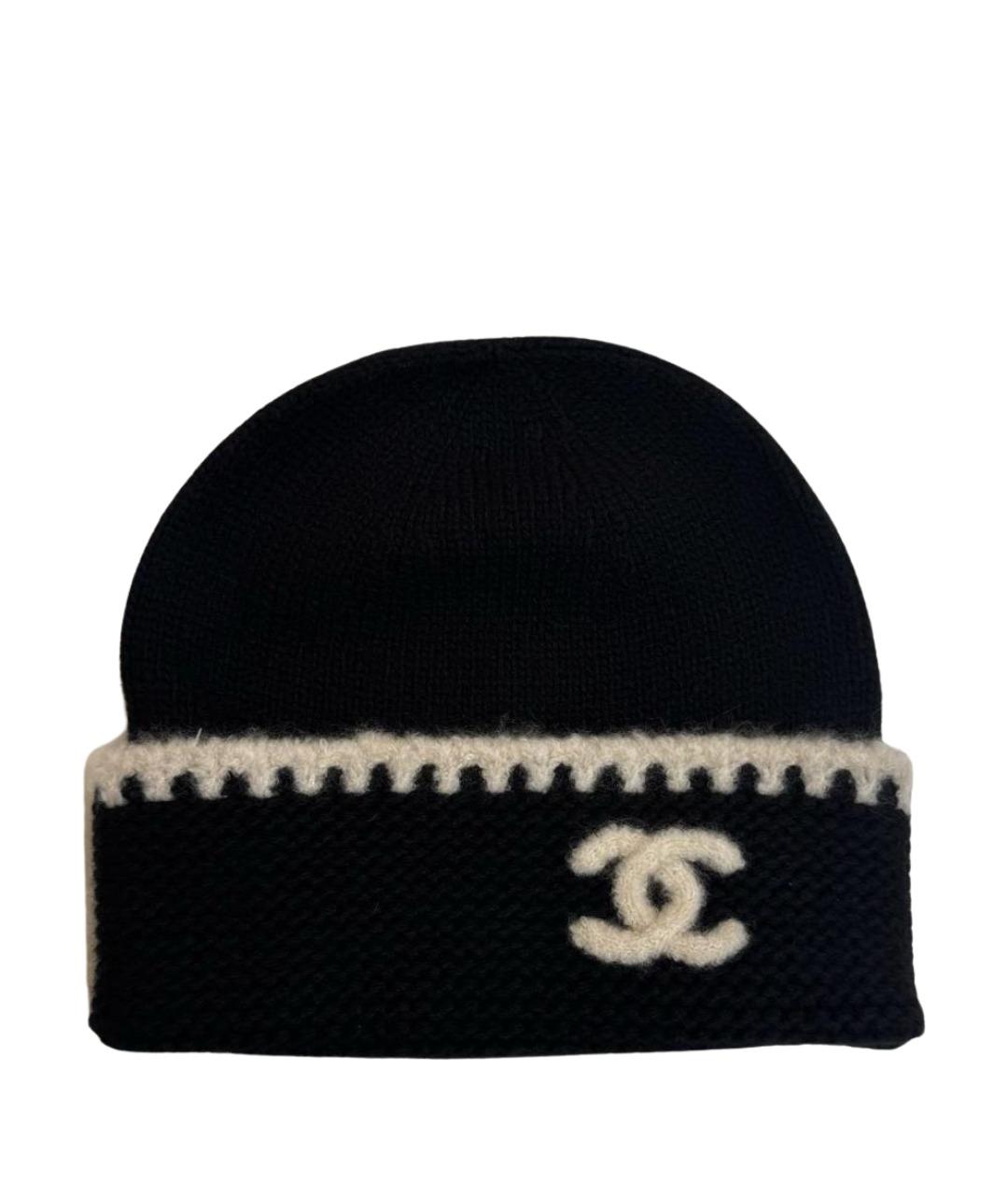 CHANEL Черная кашемировая шапка, фото 1