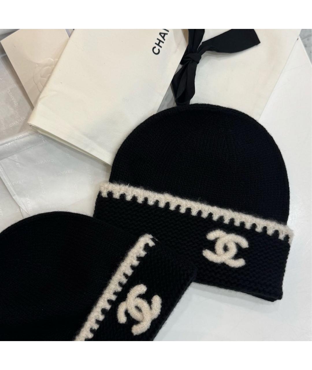 CHANEL Черная кашемировая шапка, фото 5