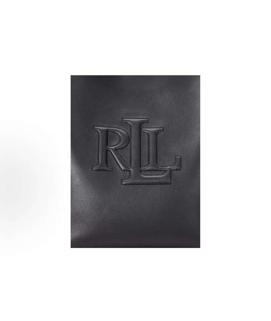 RALPH LAUREN Черная кожаная сумка с короткими ручками, фото 5