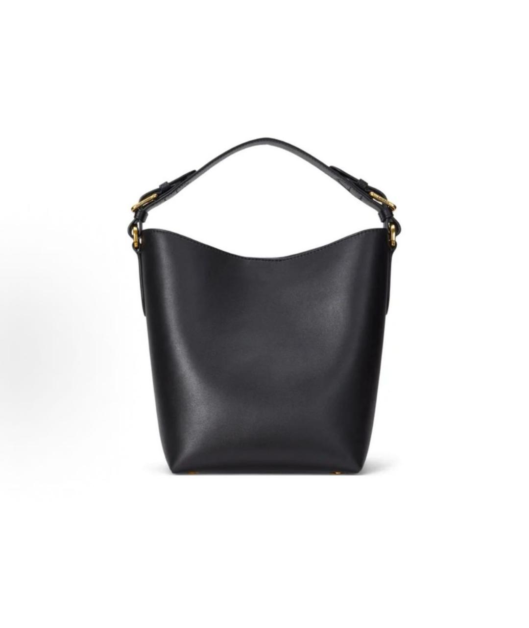 RALPH LAUREN Черная кожаная сумка с короткими ручками, фото 3