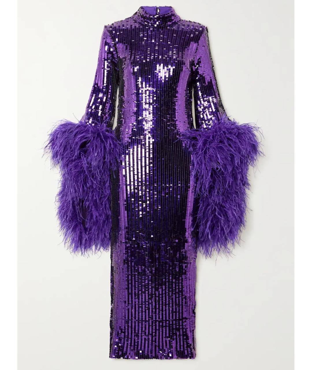 TALLER MARMO Фиолетовое полиэстеровое коктейльное платье, фото 6