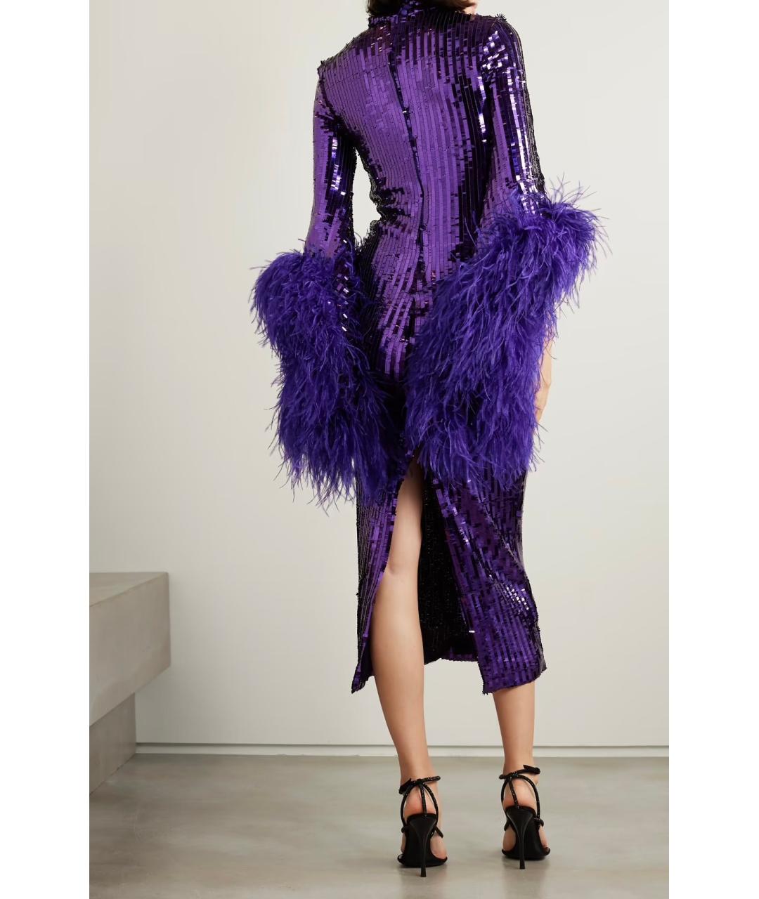TALLER MARMO Фиолетовое полиэстеровое коктейльное платье, фото 3