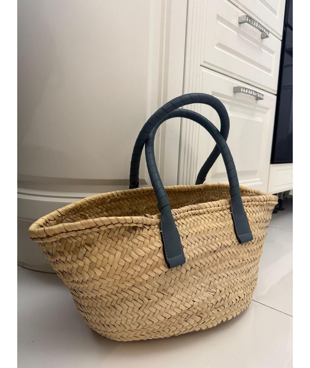 CHLOE Бежевая пелетеная пляжная сумка, фото 3