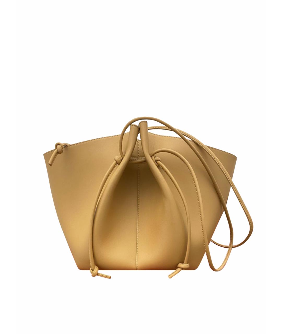 YUZEFI Бежевая кожаная сумка тоут, фото 1