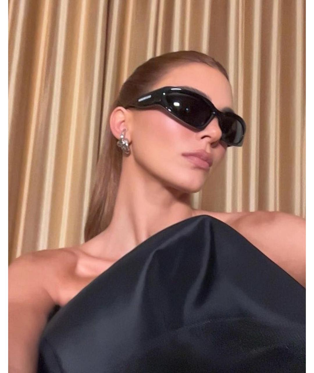 BALENCIAGA Черные пластиковые солнцезащитные очки, фото 7