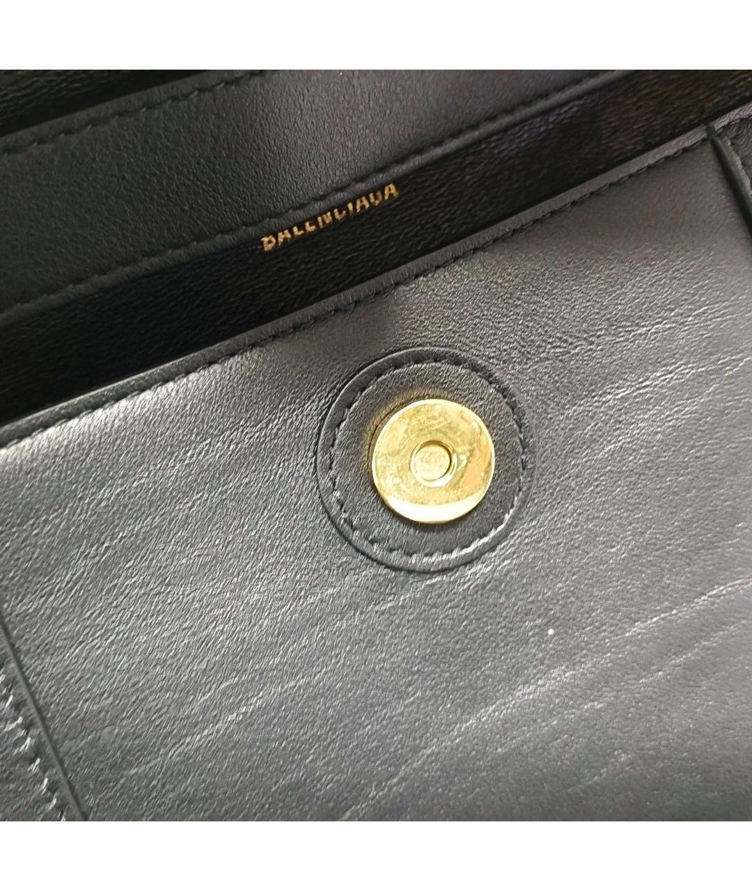 BALENCIAGA Черная кожаная сумка через плечо, фото 7