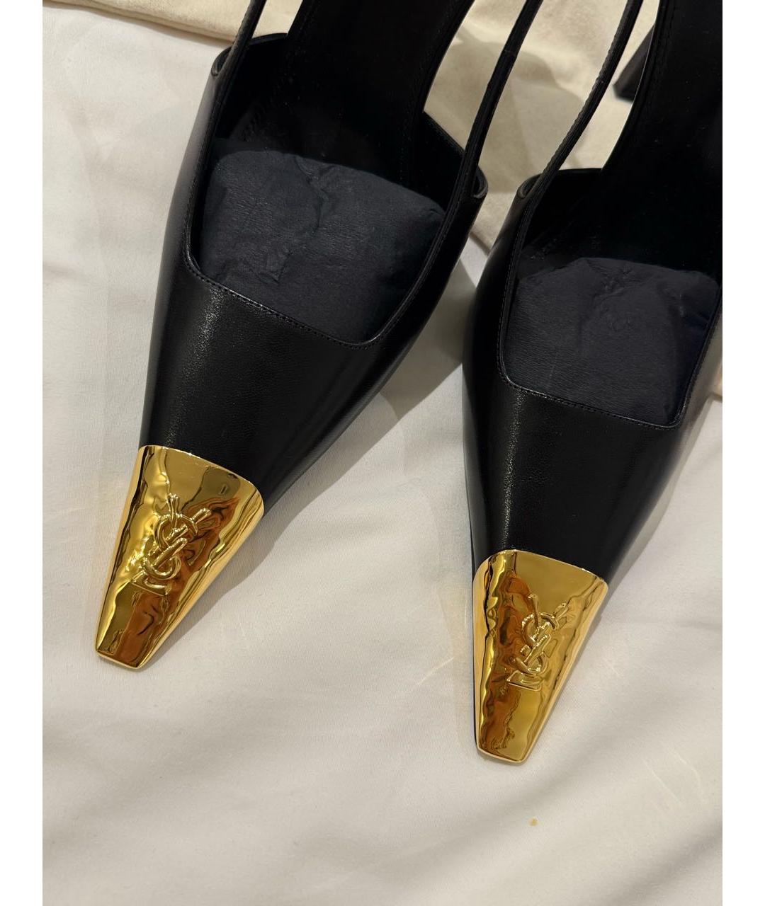 SAINT LAURENT Черные кожаные туфли, фото 3