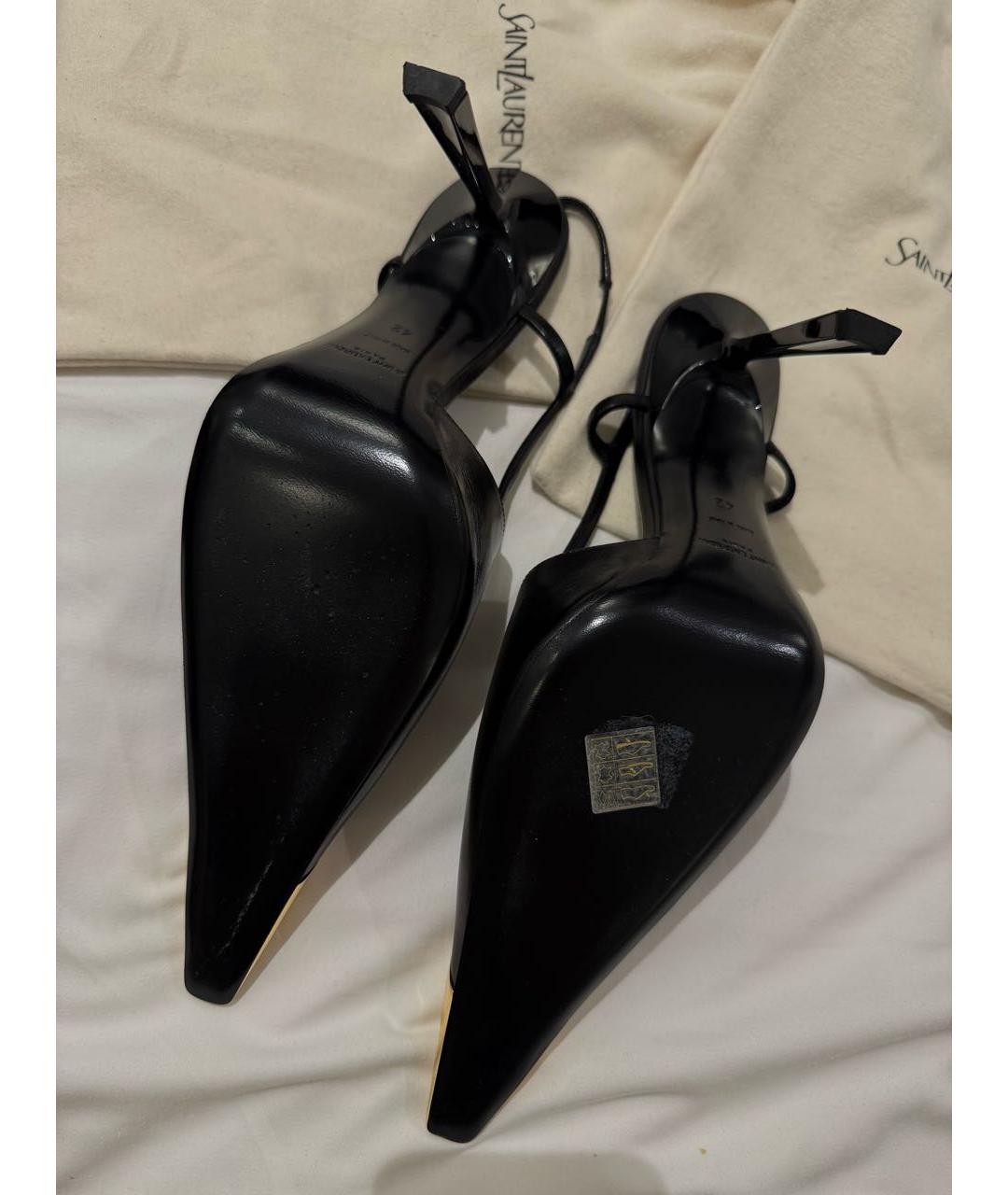 SAINT LAURENT Черные кожаные туфли, фото 5