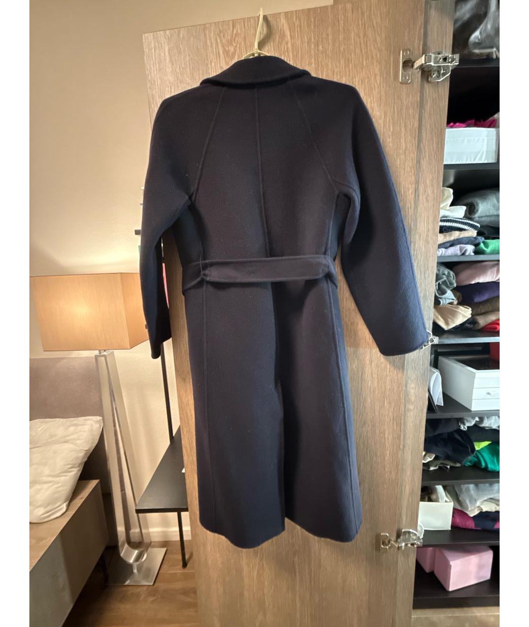 'S MAX MARA Темно-синее шерстяное пальто, фото 2