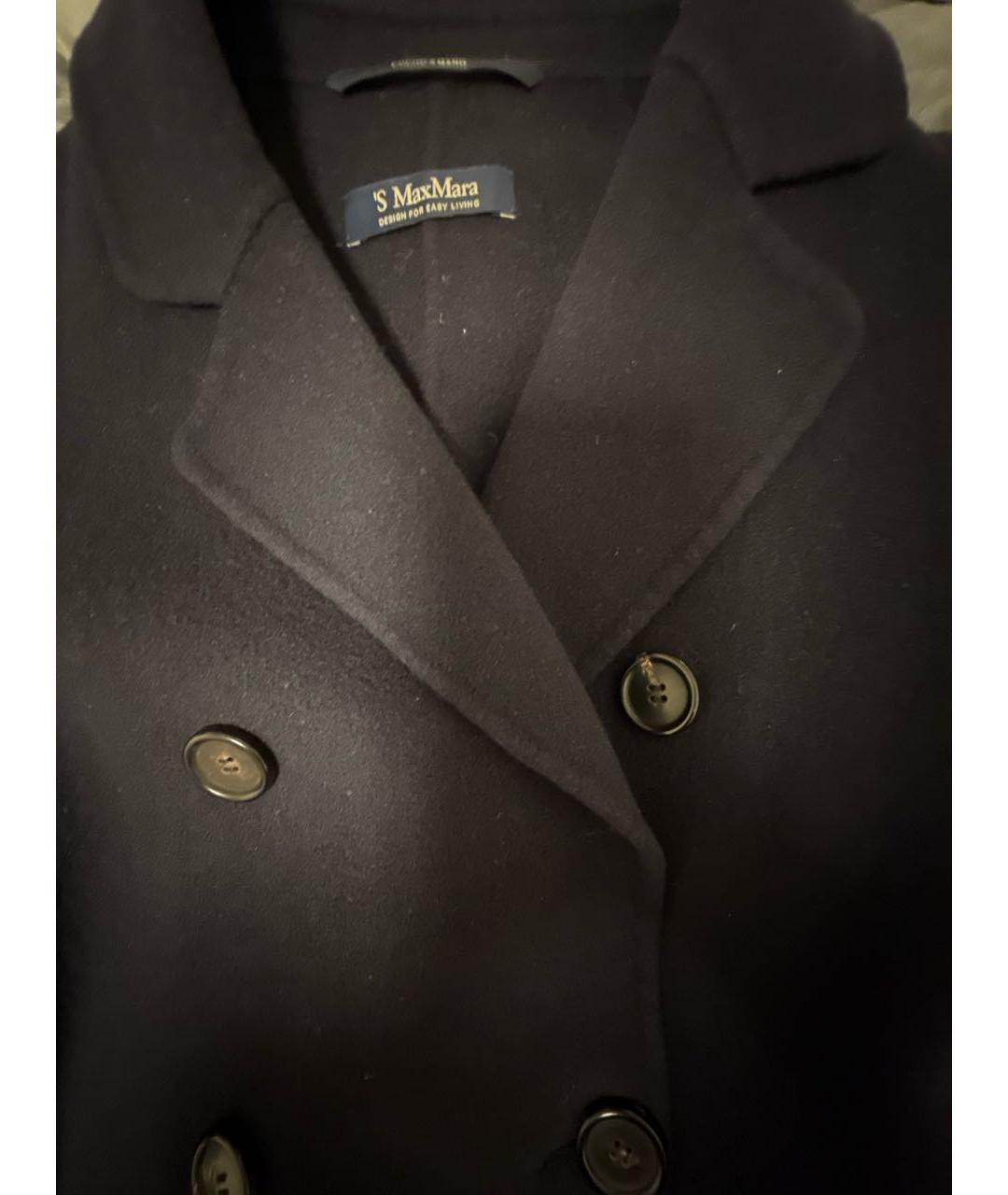 'S MAX MARA Темно-синее шерстяное пальто, фото 4