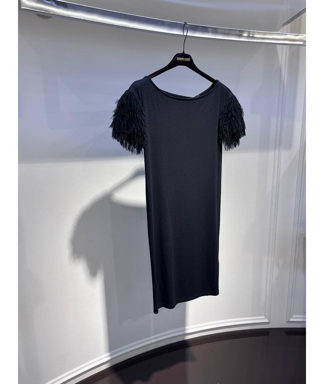 ROBERTO CAVALLI Черное вискозное коктейльное платье, фото 2