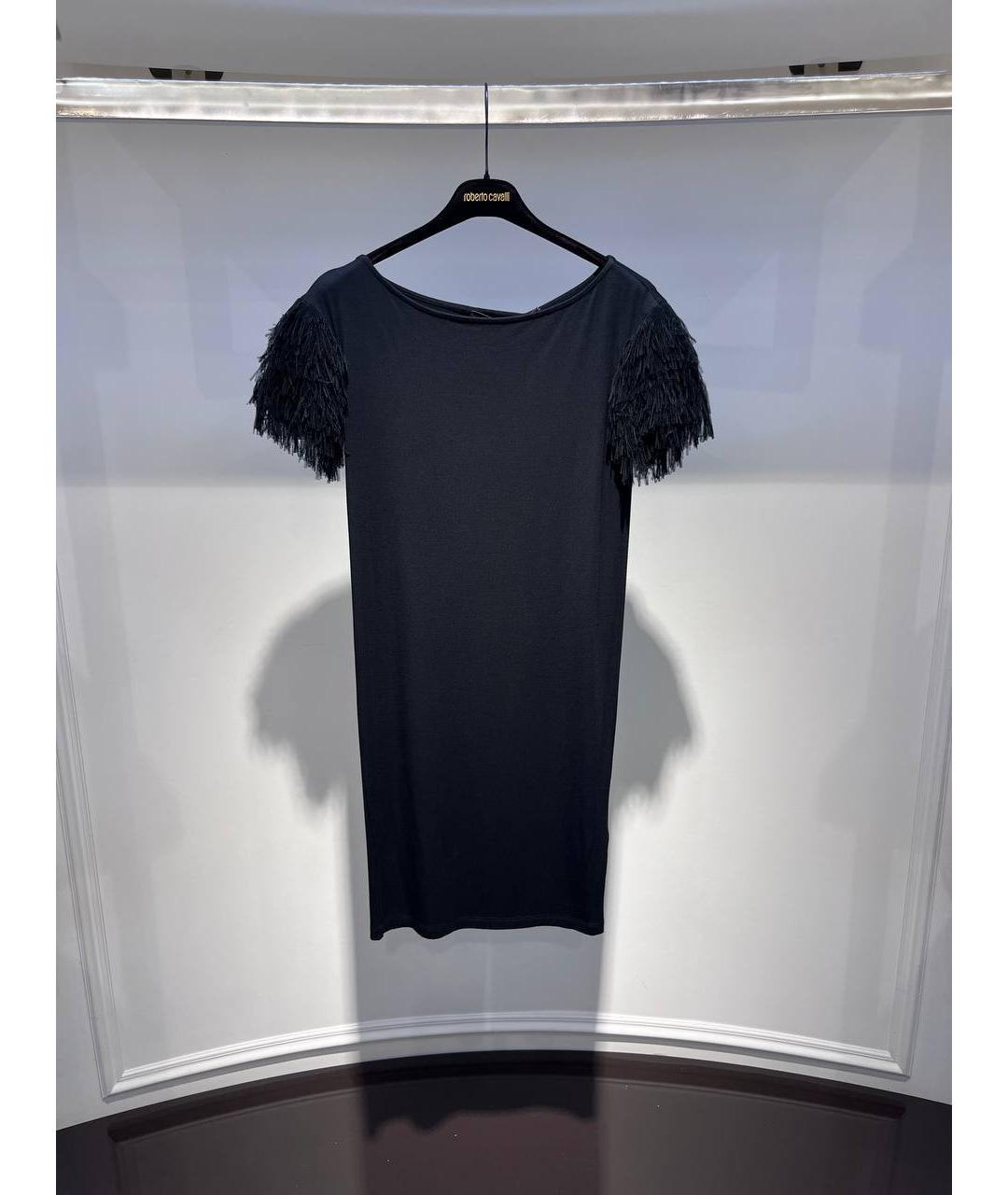 ROBERTO CAVALLI Черное вискозное коктейльное платье, фото 4
