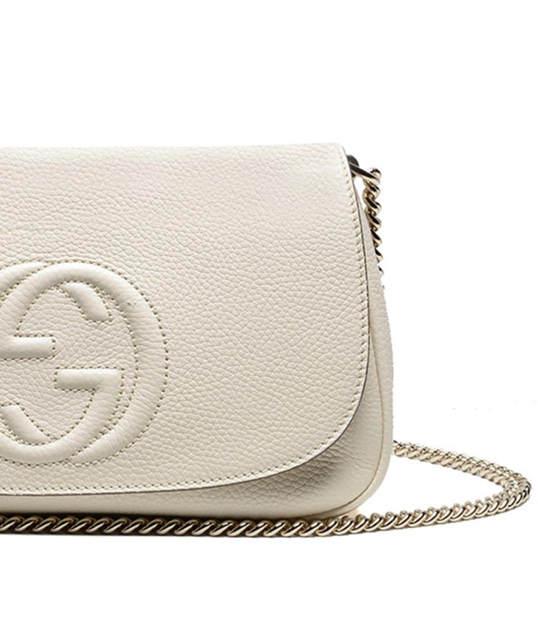 GUCCI Белая кожаная сумка через плечо, фото 2