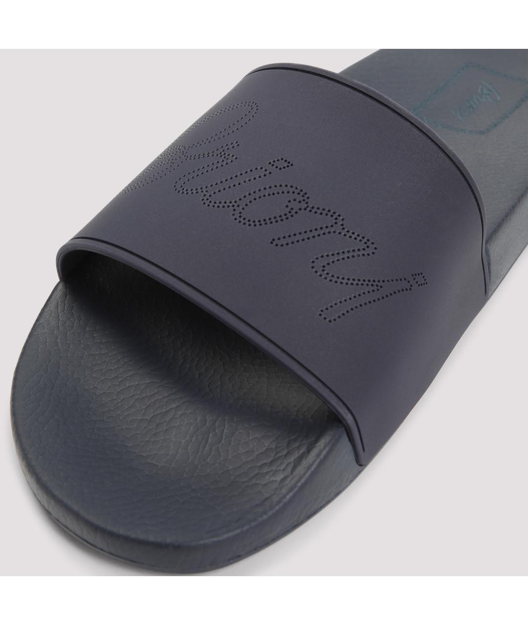 BRIONI Темно-синие резиновые шлепанцы, фото 6