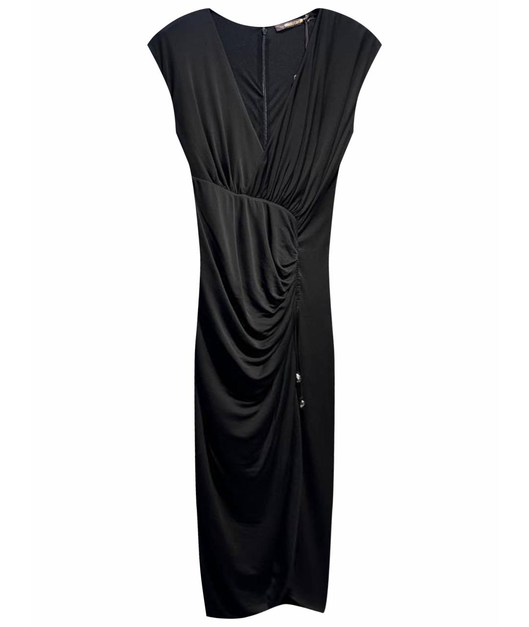 ROBERTO CAVALLI Черное шелковое коктейльное платье, фото 1