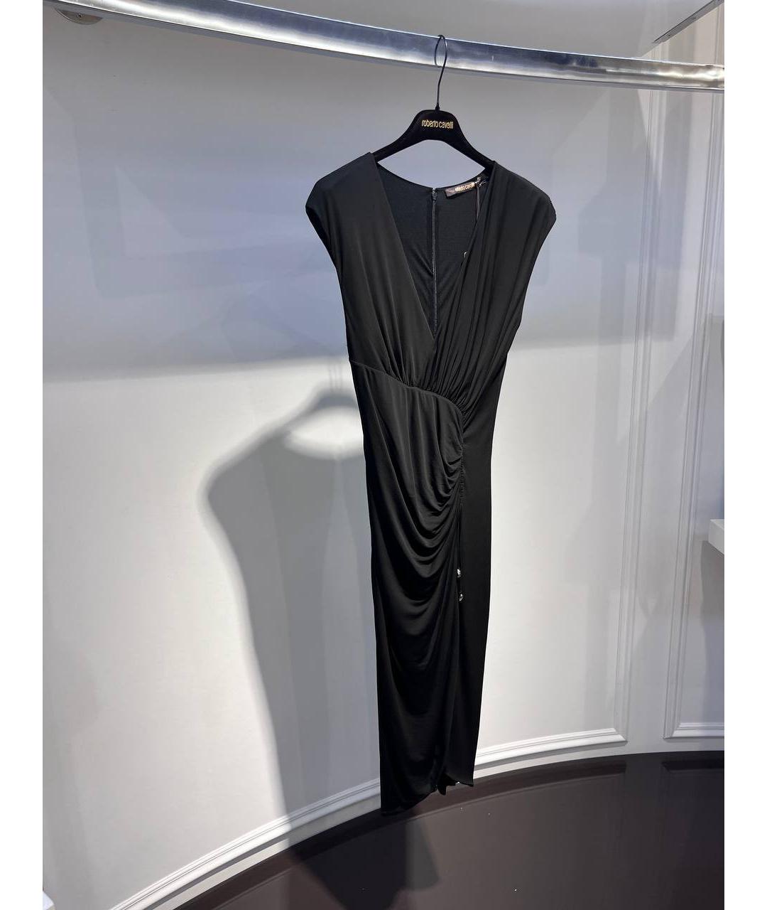 ROBERTO CAVALLI Черное шелковое коктейльное платье, фото 2