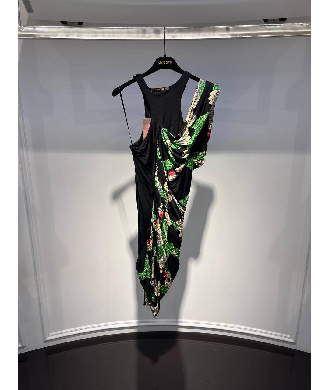 ROBERTO CAVALLI Черное вискозное коктейльное платье, фото 4