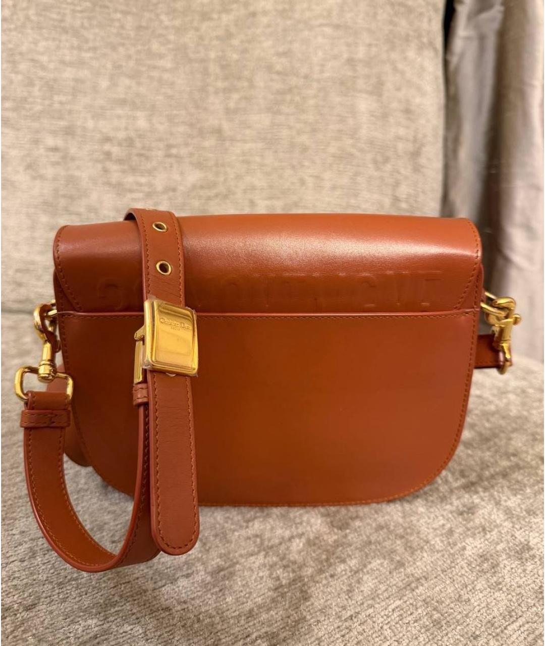 CHRISTIAN DIOR Оранжевая кожаная сумка через плечо, фото 3