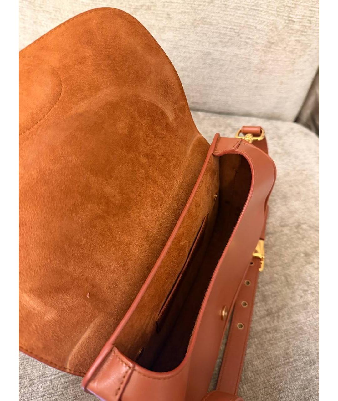CHRISTIAN DIOR Оранжевая кожаная сумка через плечо, фото 4