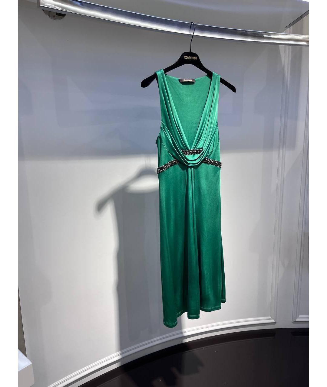 ROBERTO CAVALLI Зеленые вискозное коктейльное платье, фото 2