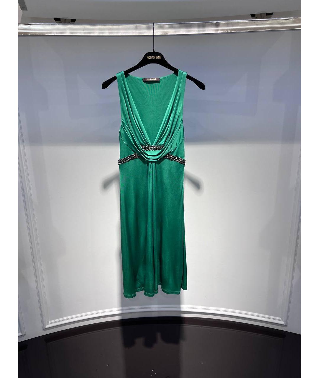 ROBERTO CAVALLI Зеленые вискозное коктейльное платье, фото 4