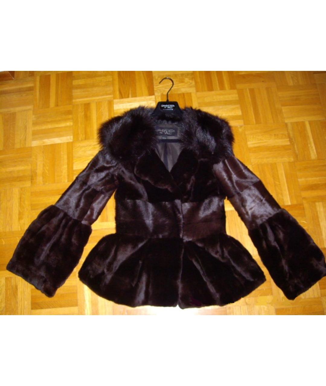 GIAMBATTISTA VALLI Коричневая меховая шуба, фото 9