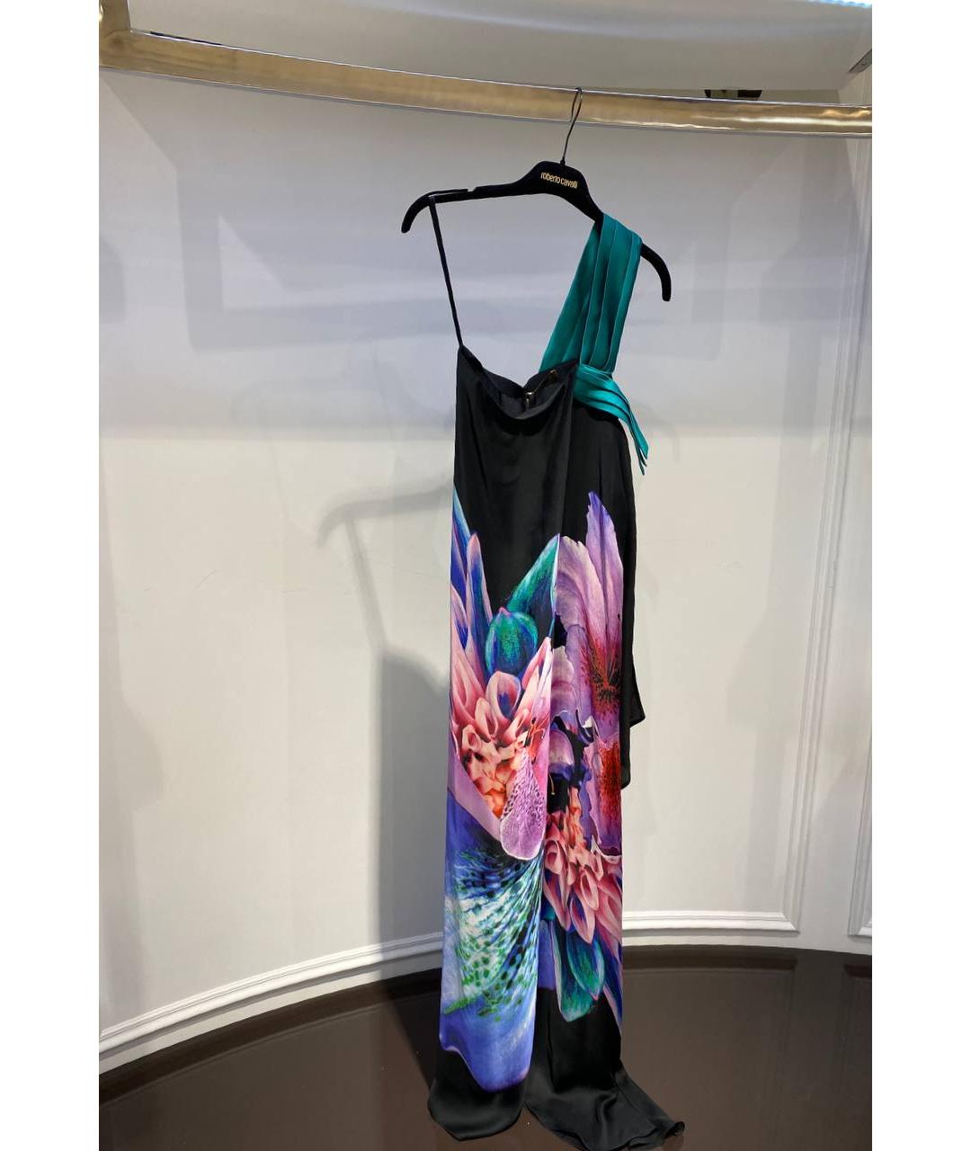 ROBERTO CAVALLI Черное шелковое вечернее платье, фото 2