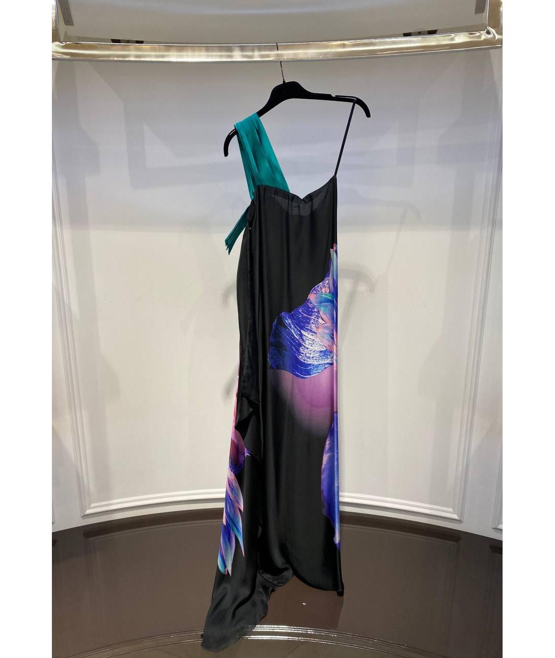 ROBERTO CAVALLI Черное шелковое вечернее платье, фото 3