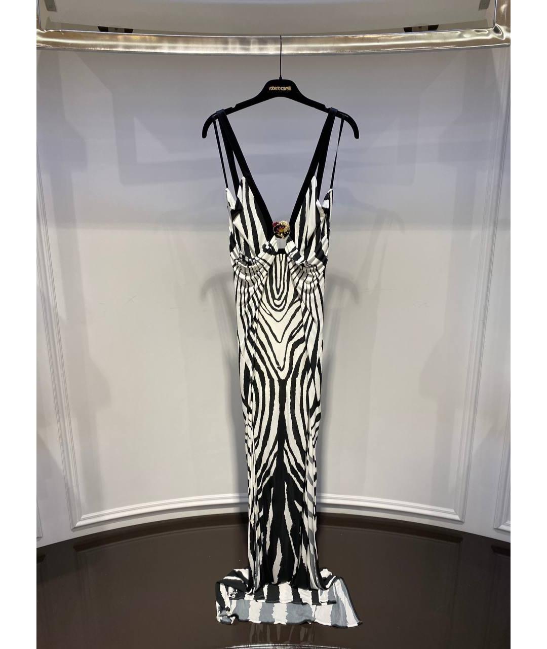 ROBERTO CAVALLI Белое вискозное вечернее платье, фото 4