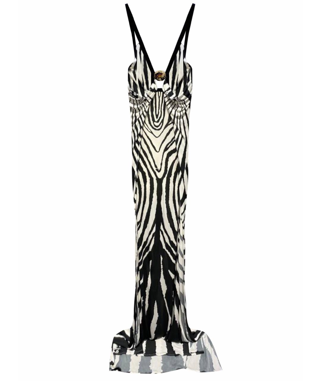 ROBERTO CAVALLI Белое вискозное вечернее платье, фото 1