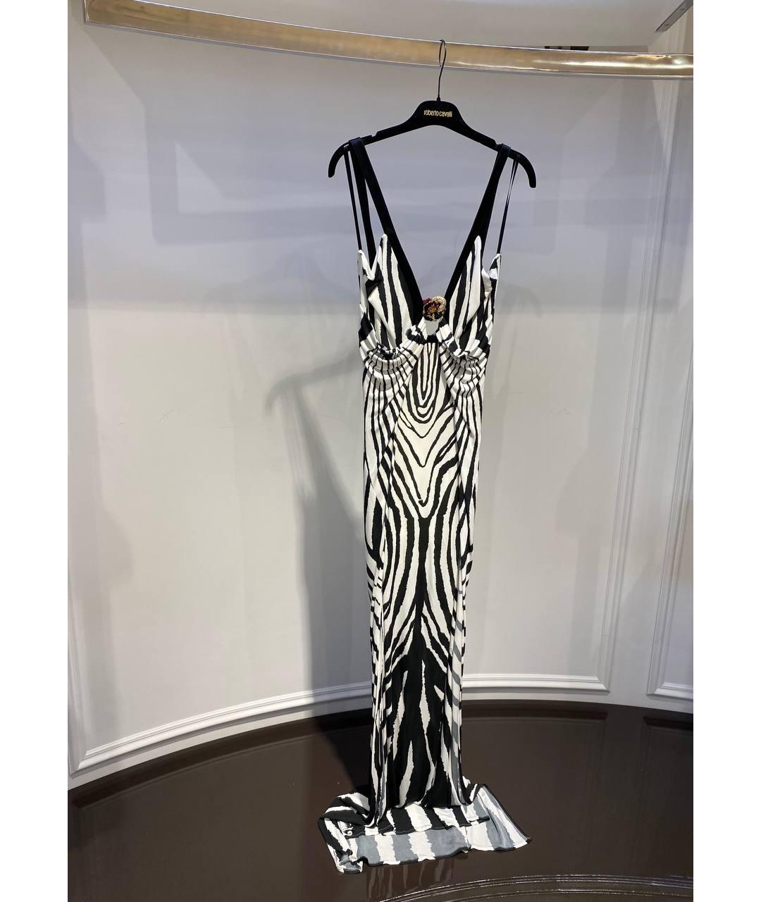 ROBERTO CAVALLI Белое вискозное вечернее платье, фото 2