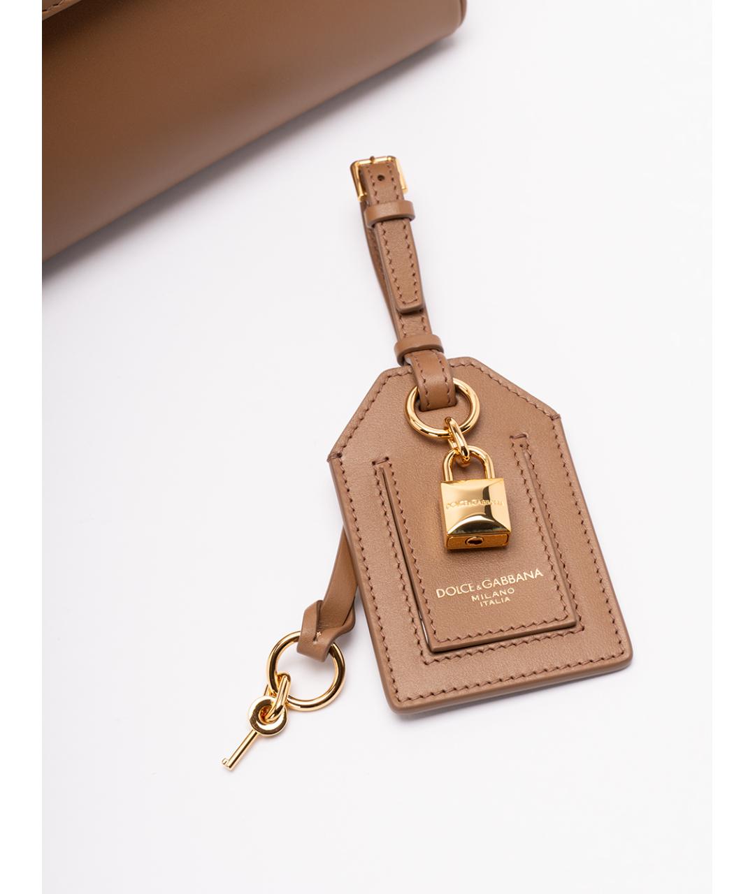 DOLCE&GABBANA Коричневая кожаная сумка тоут, фото 4