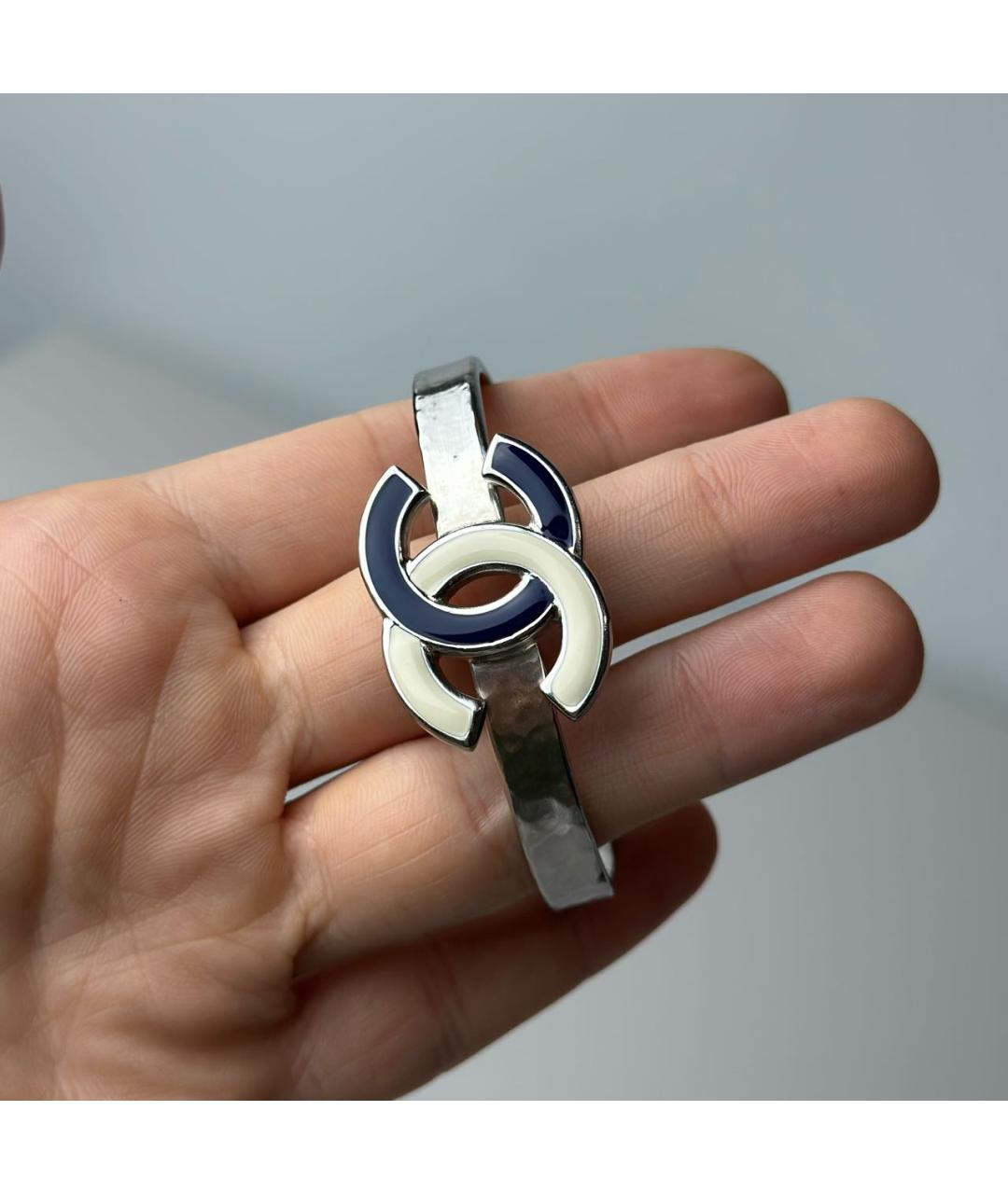 CHANEL Серебрянный металлический браслет, фото 7