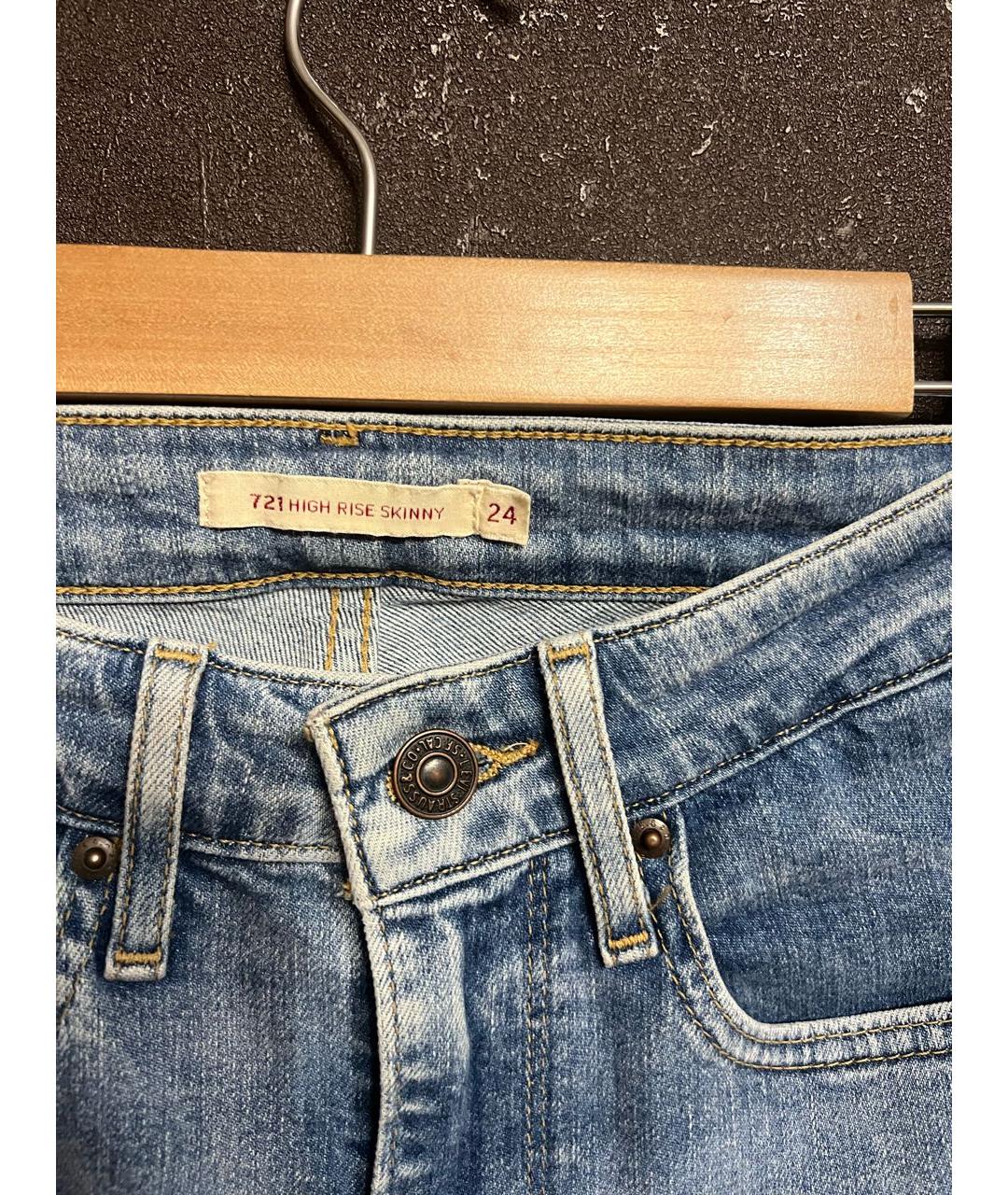 LEVI'S Голубые хлопковые джинсы слим, фото 3
