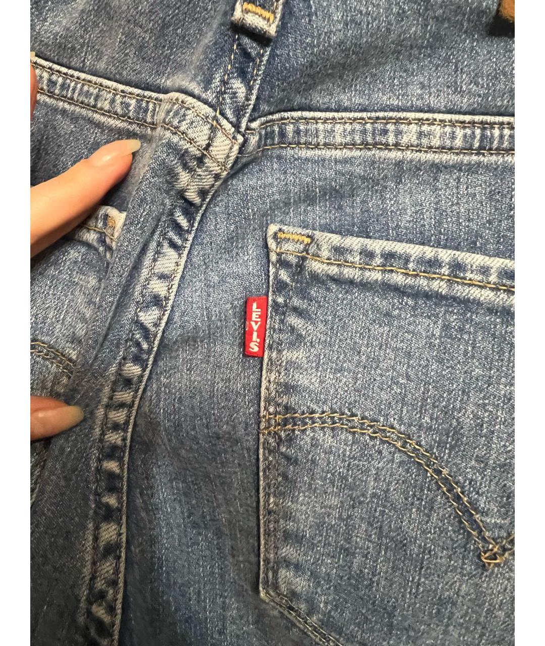 LEVI'S Голубые хлопковые джинсы слим, фото 6