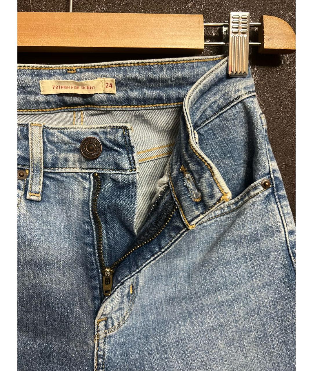 LEVI'S Голубые хлопковые джинсы слим, фото 4