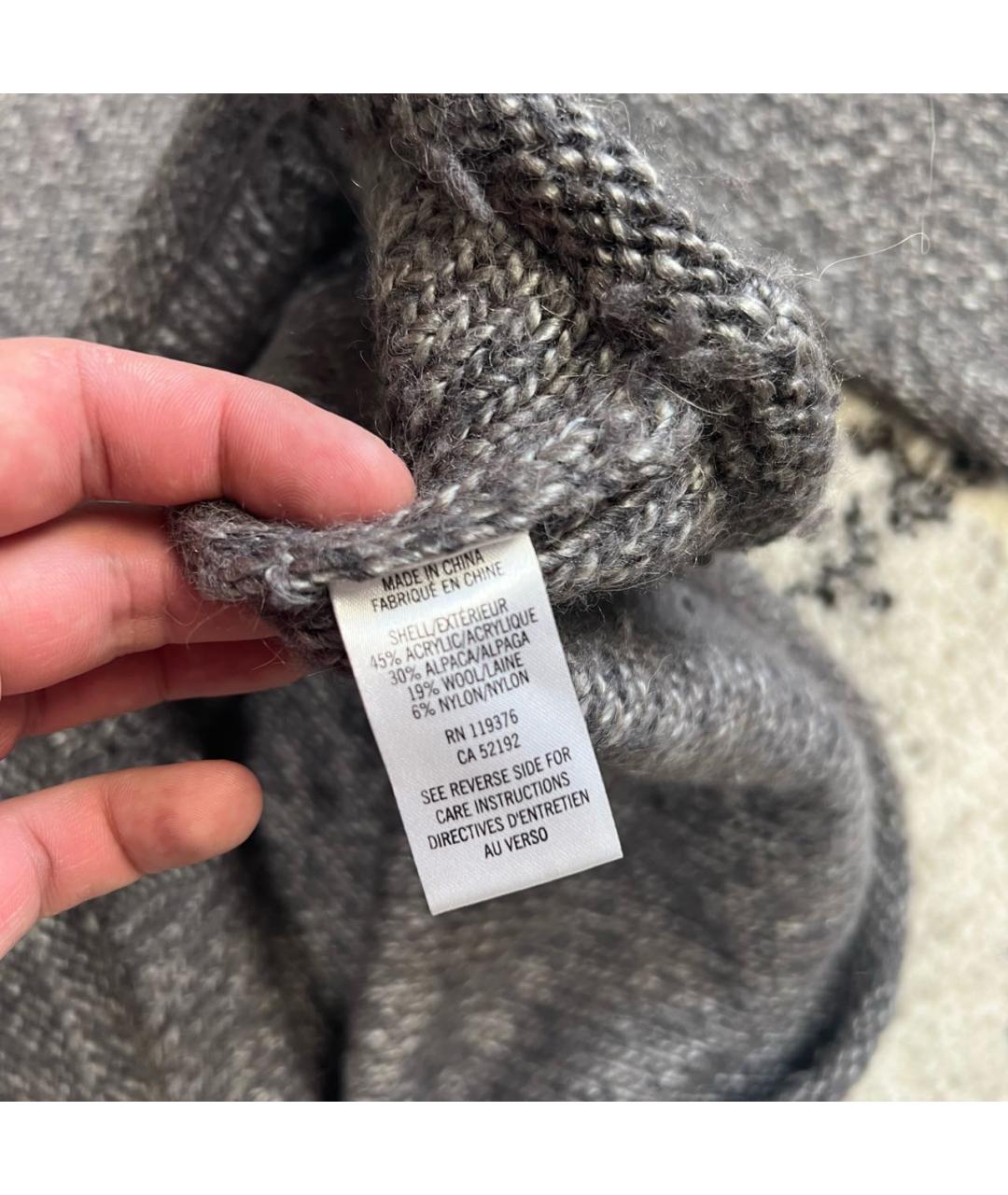 HELMUT LANG Серый шерстяной джемпер / свитер, фото 5