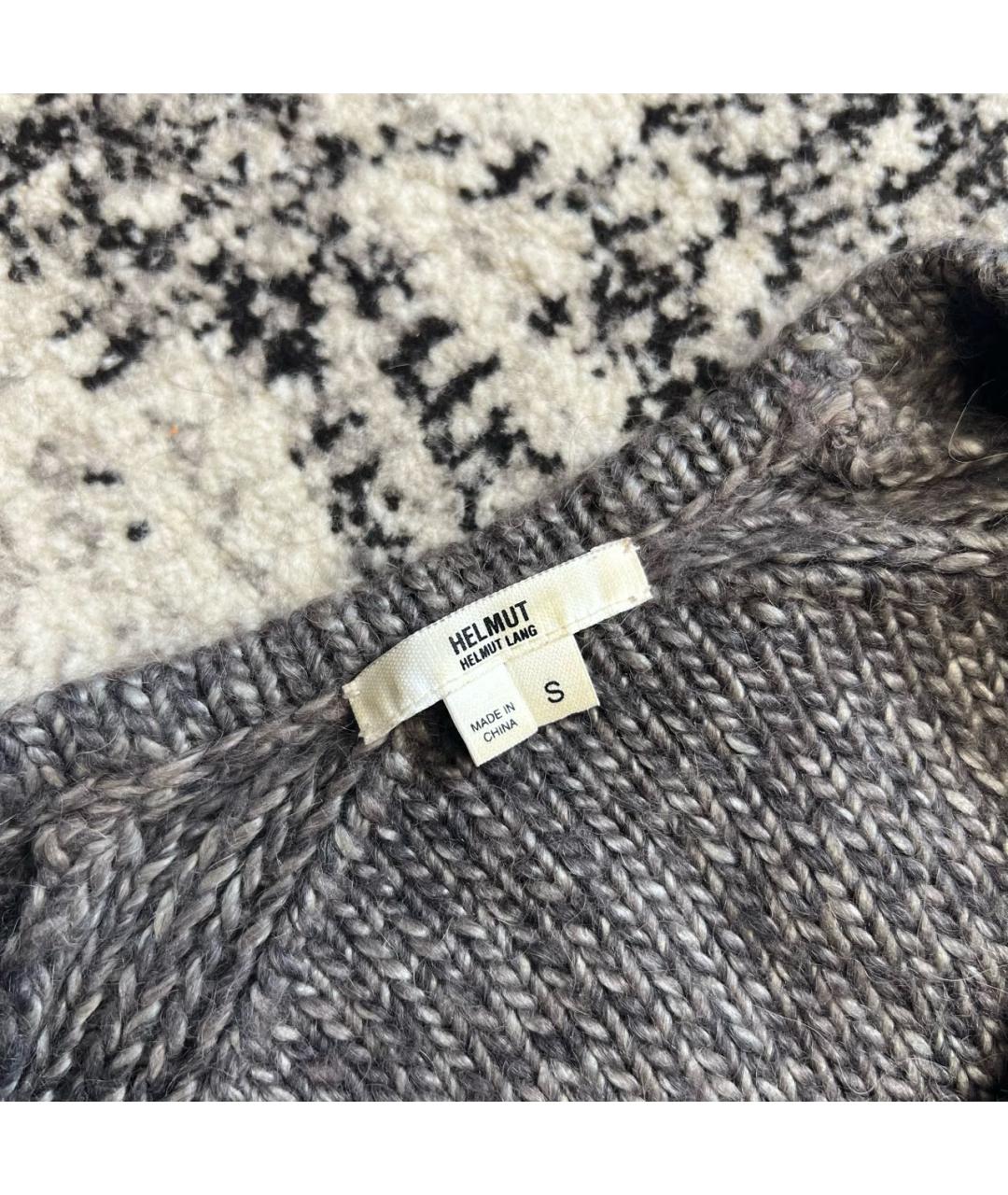 HELMUT LANG Серый шерстяной джемпер / свитер, фото 4