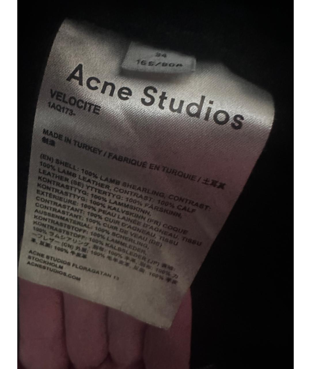 ACNE STUDIOS Черная кожаная дубленка, фото 3